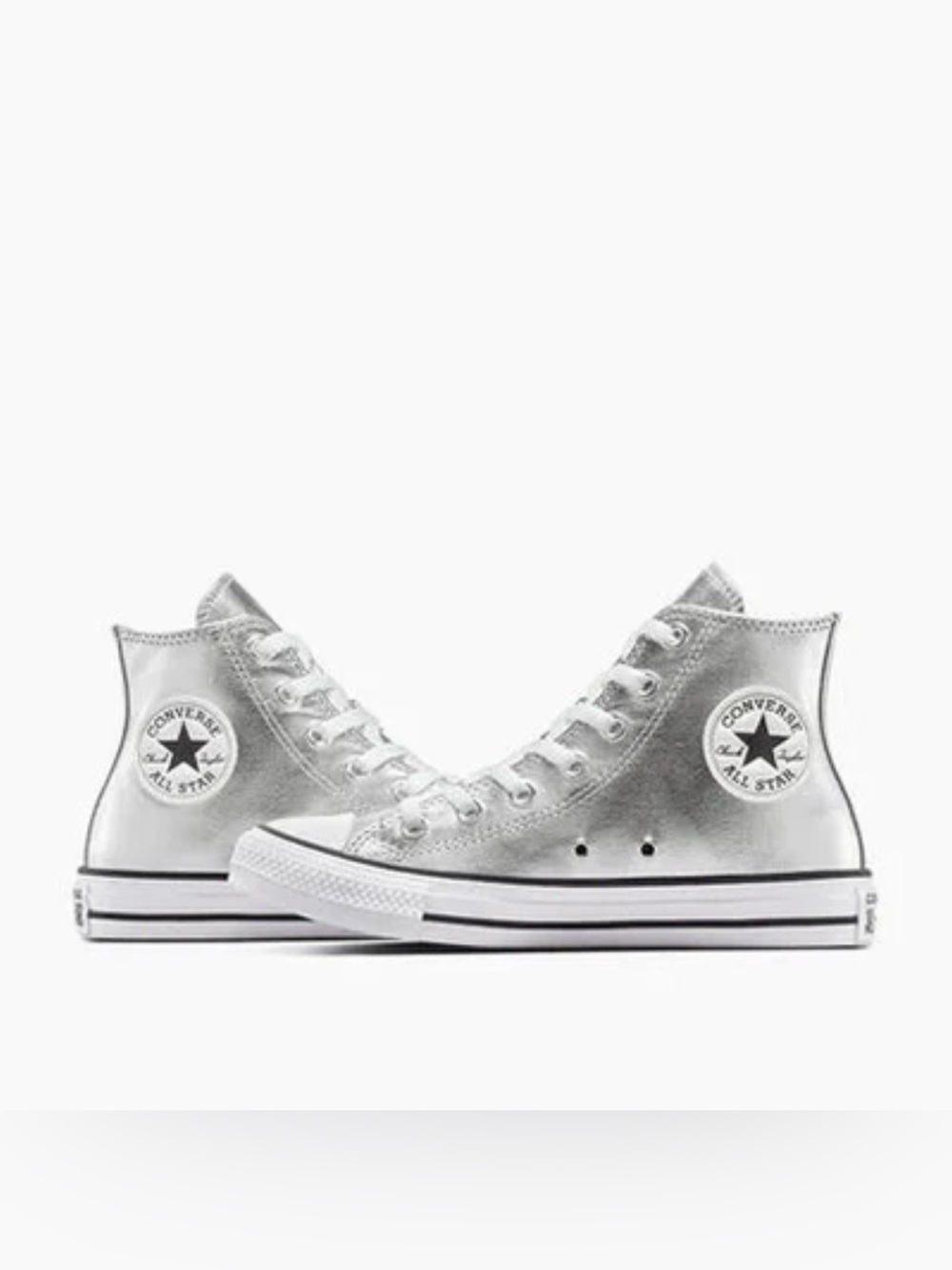 Converse Chuck Taylor All Star High Top Sneakers Silver Metallic Granite Women 8